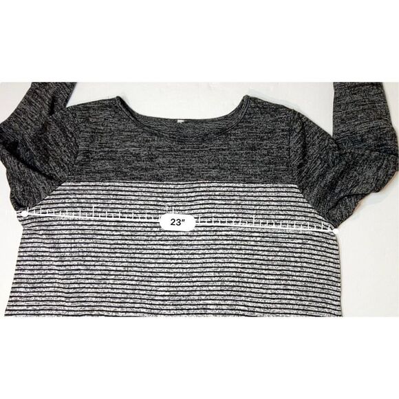 St. John’s Bay Soft Striped Tunic Lightweight Sweater Gray‎ Plus Size XL - Picture 5 of 10